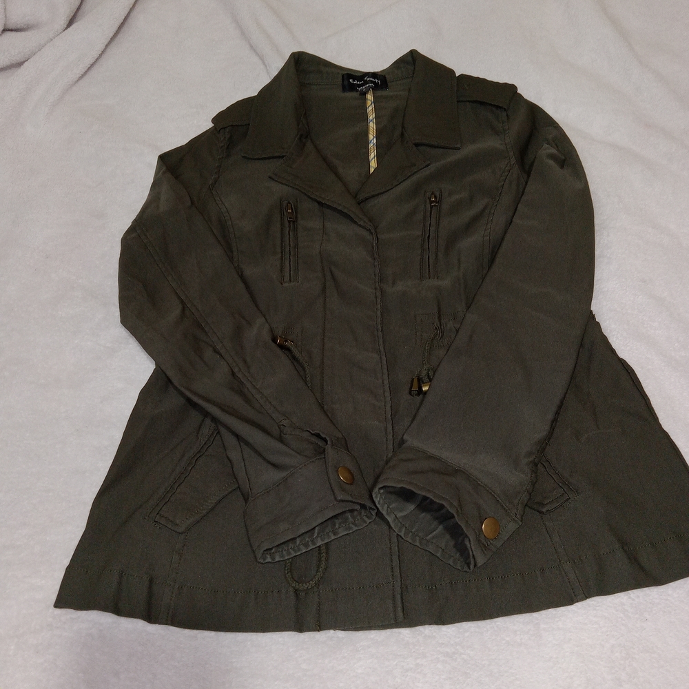 Eden Society Laysha Cargo Jacket Women Size Small Olive Military Utility - Picture 4 of 12